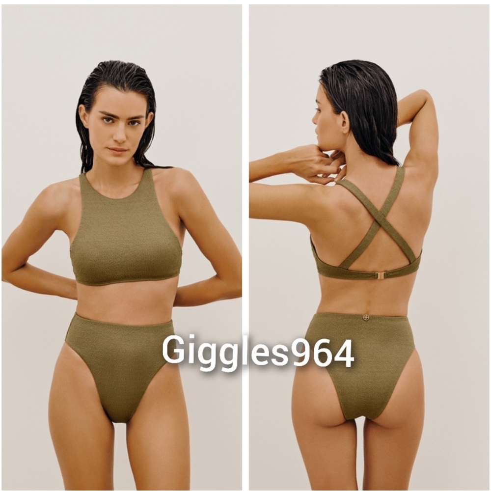 Vix Ellie Gigi Hot Pants Bikini Set Firenze Pistachio Green